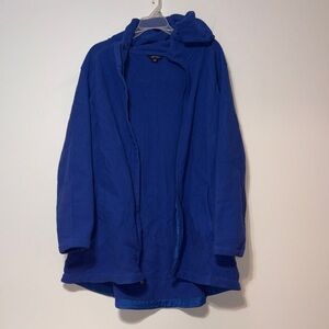 Lands' End blue fleece hooded jacket with pockets inside and out. sz. 3x